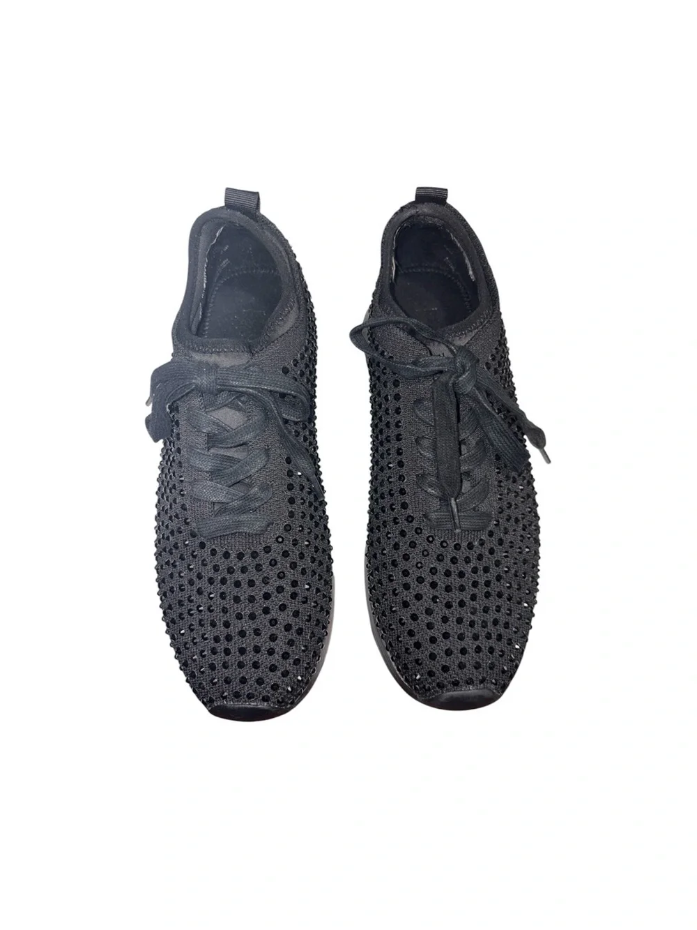 Reaction Kenneth Cole Cameron Rhinestone Lace-Up Black Sneaker Women US 7 EU 37